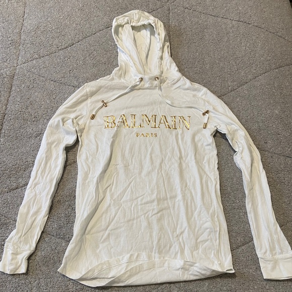 BALMAIN white sweatshirt - Picture 1 of 4